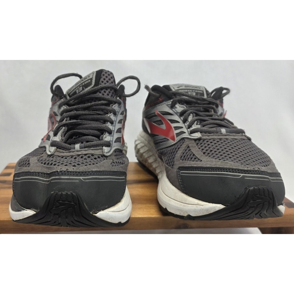 Brooks Addiction 13 Men's 10.5 2E Gray Red Running Shoes Support Stability - Picture 3 of 12